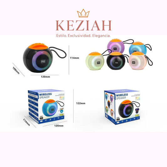 🔊 Parlante Bluetooth P62 con Luces LED