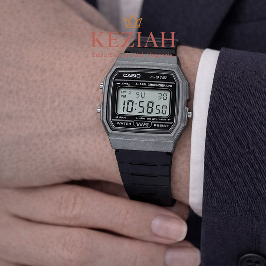 ⌚ Reloj Casio F-91WM-1B Unisex | Digital Clásico y Ligero