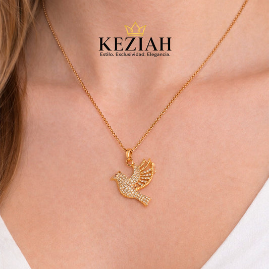 Collar Paloma Brillante – Acero Inoxidable