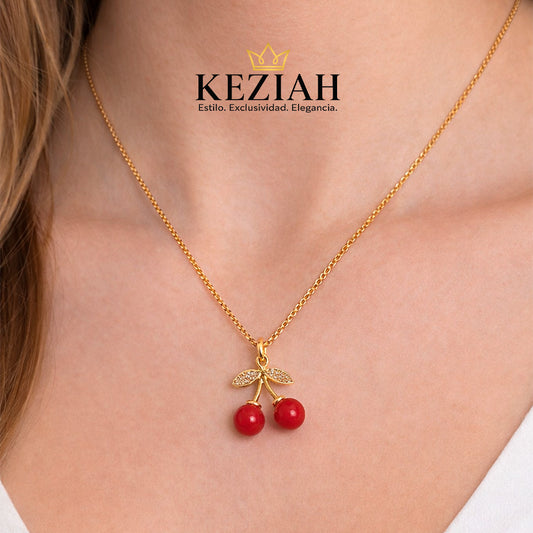 Collar Cerezas Brillantes – Acero Inoxidable