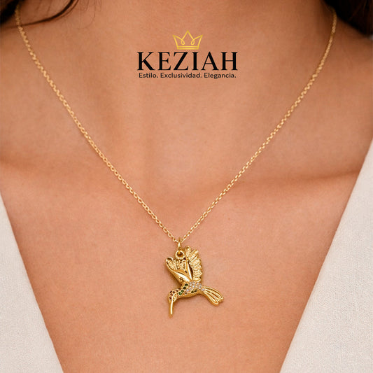 Collar Colibrí Brillante – Acero Inoxidable