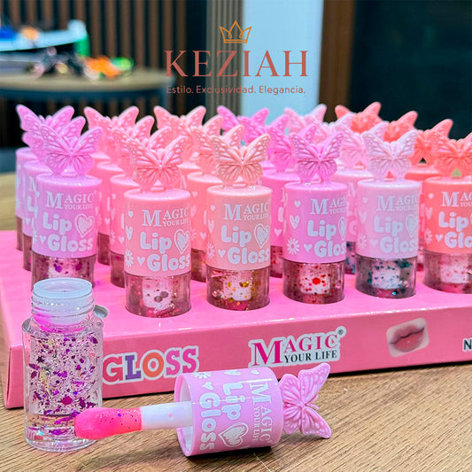 💖 Lip Gloss Mágico — Magic Your Life (Tapa Mariposa)