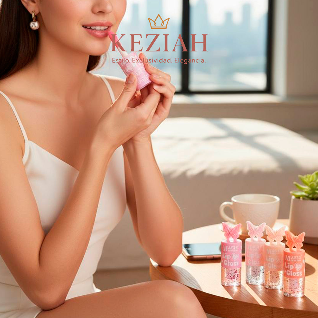 💖 Lip Gloss Mágico — Magic Your Life (Tapa Mariposa)