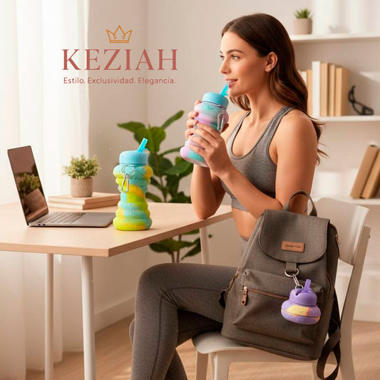 🍩 Botella de Agua Plegable con Forma de Donut