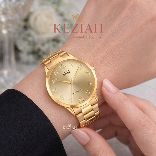 ⌚ Reloj Q&Q Original C10A-014PY – Dorado Clásico
