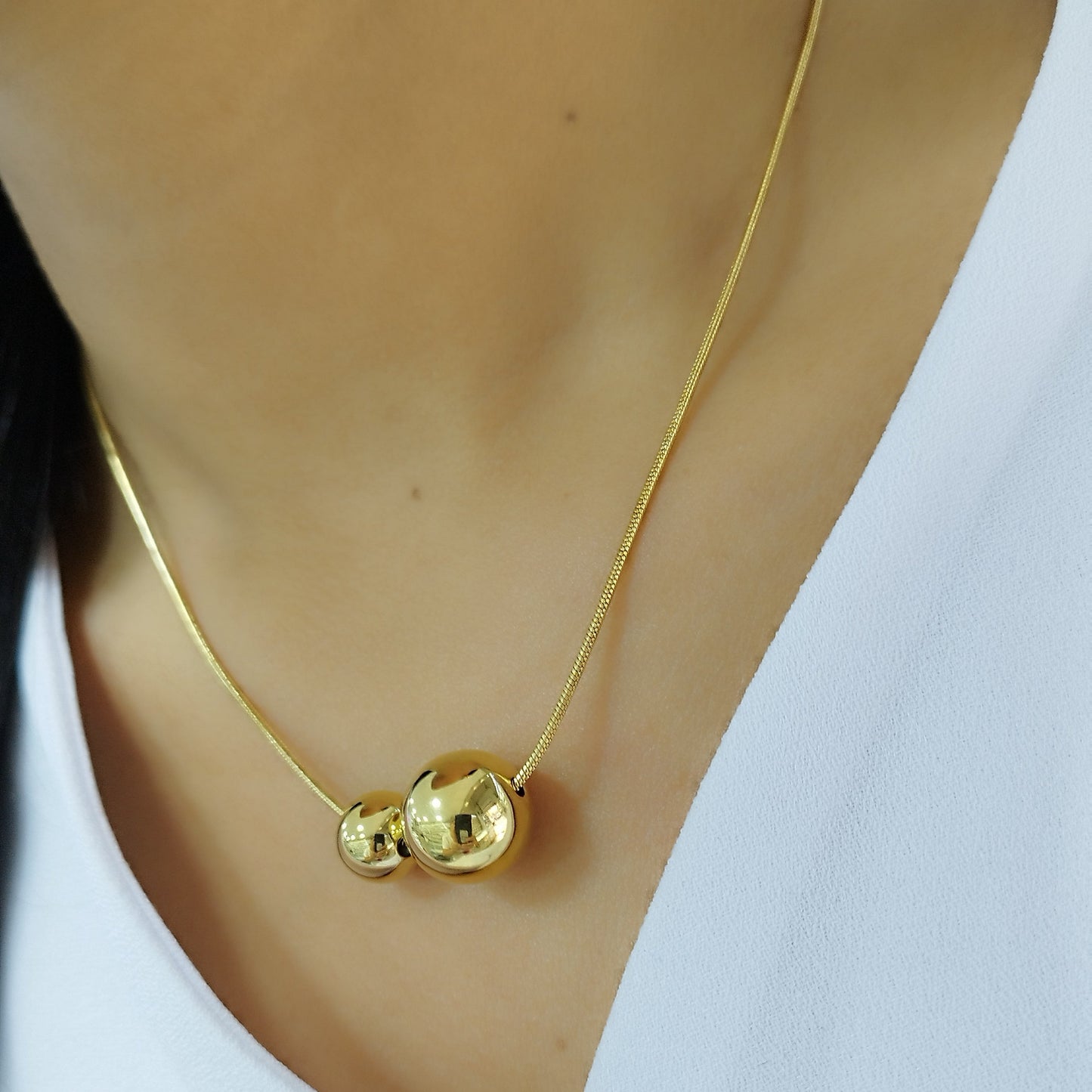 Collar de acero quirúrgico 316L, enchapado en oro, waterproof.