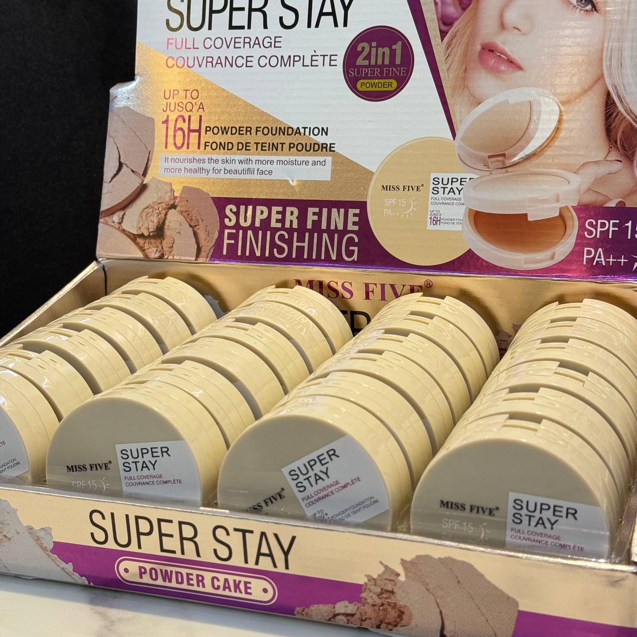 MISS FIVE Professional 🏆 Súper Stay Polvo compacto + contorno y espejo