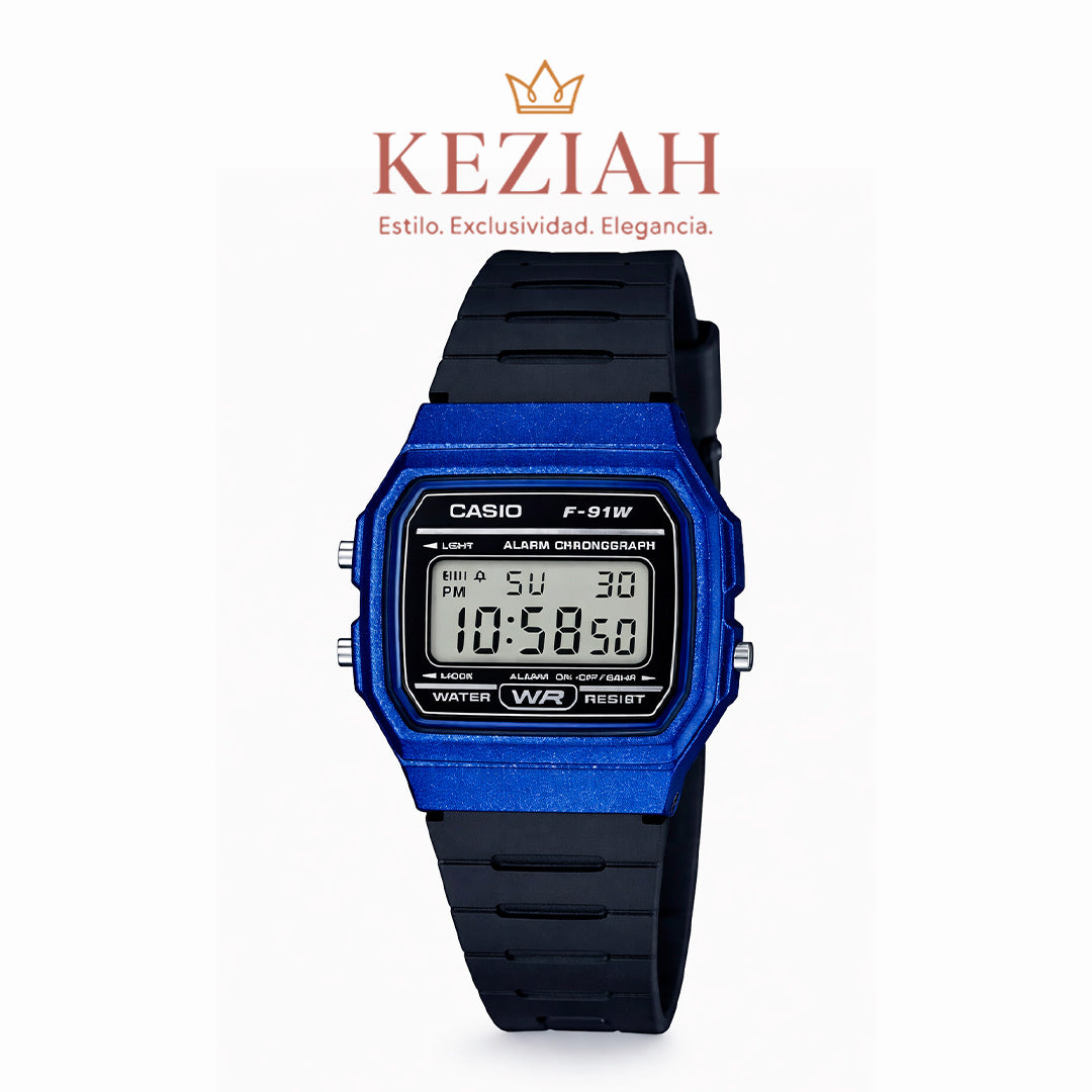 ⌚ Reloj Casio F-91WM-2A Unisex | Digital Clásico Azul