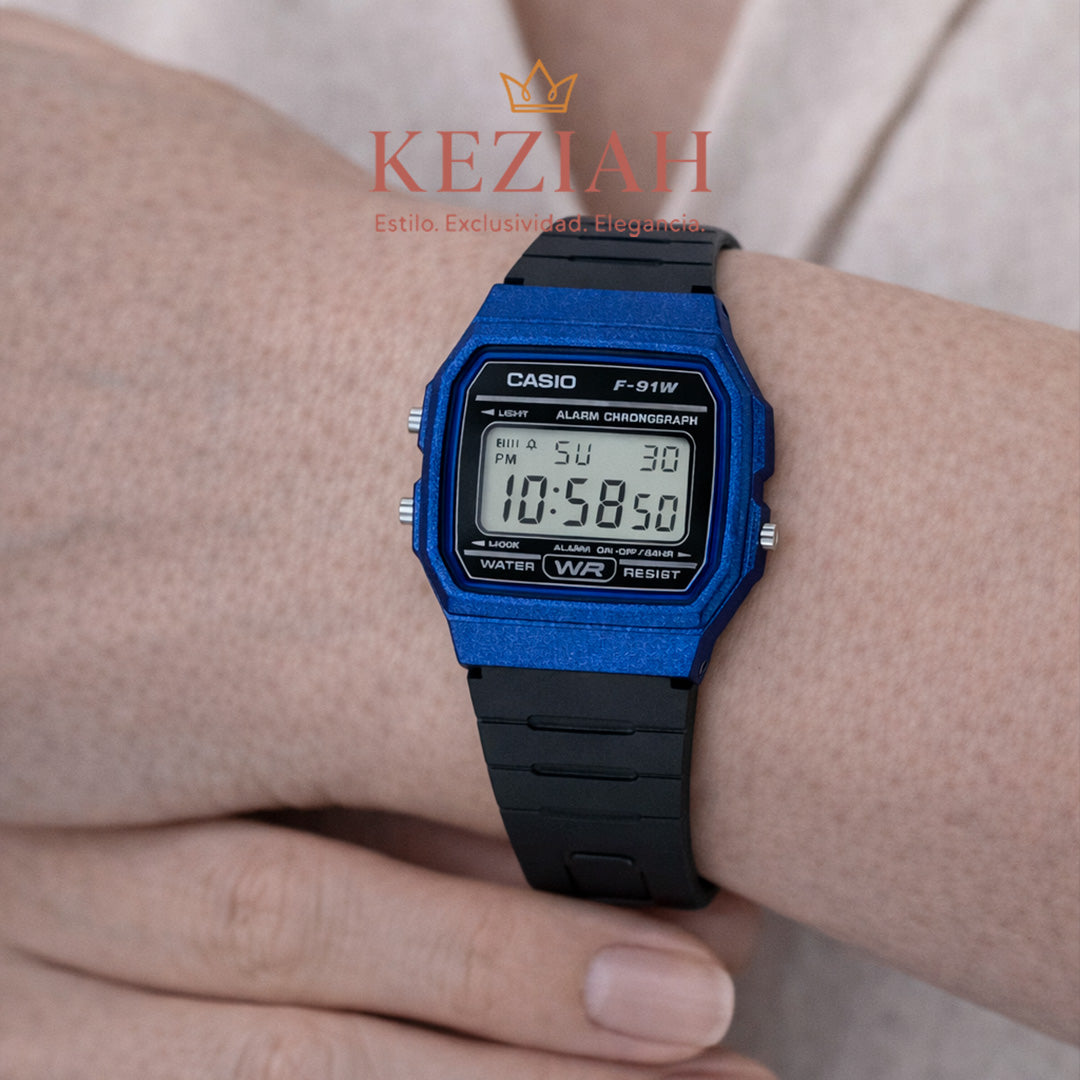 ⌚ Reloj Casio F-91WM-2A Unisex | Digital Clásico Azul