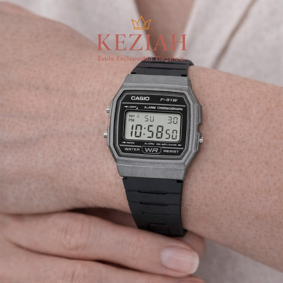 ⌚ Reloj Casio F-91WM-1B Unisex | Digital Clásico y Ligero