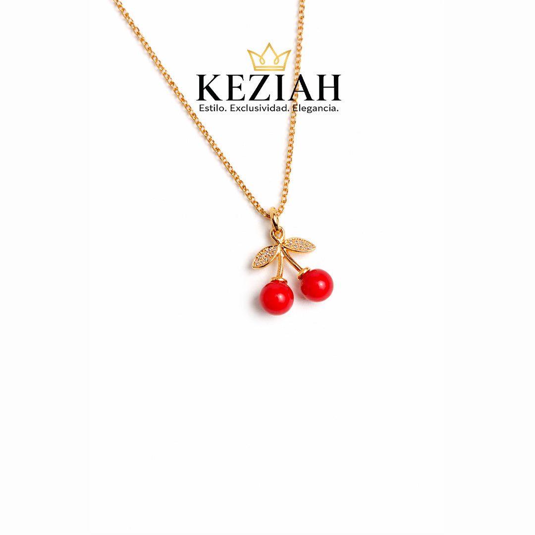 Collar Cerezas Brillantes – Acero Inoxidable