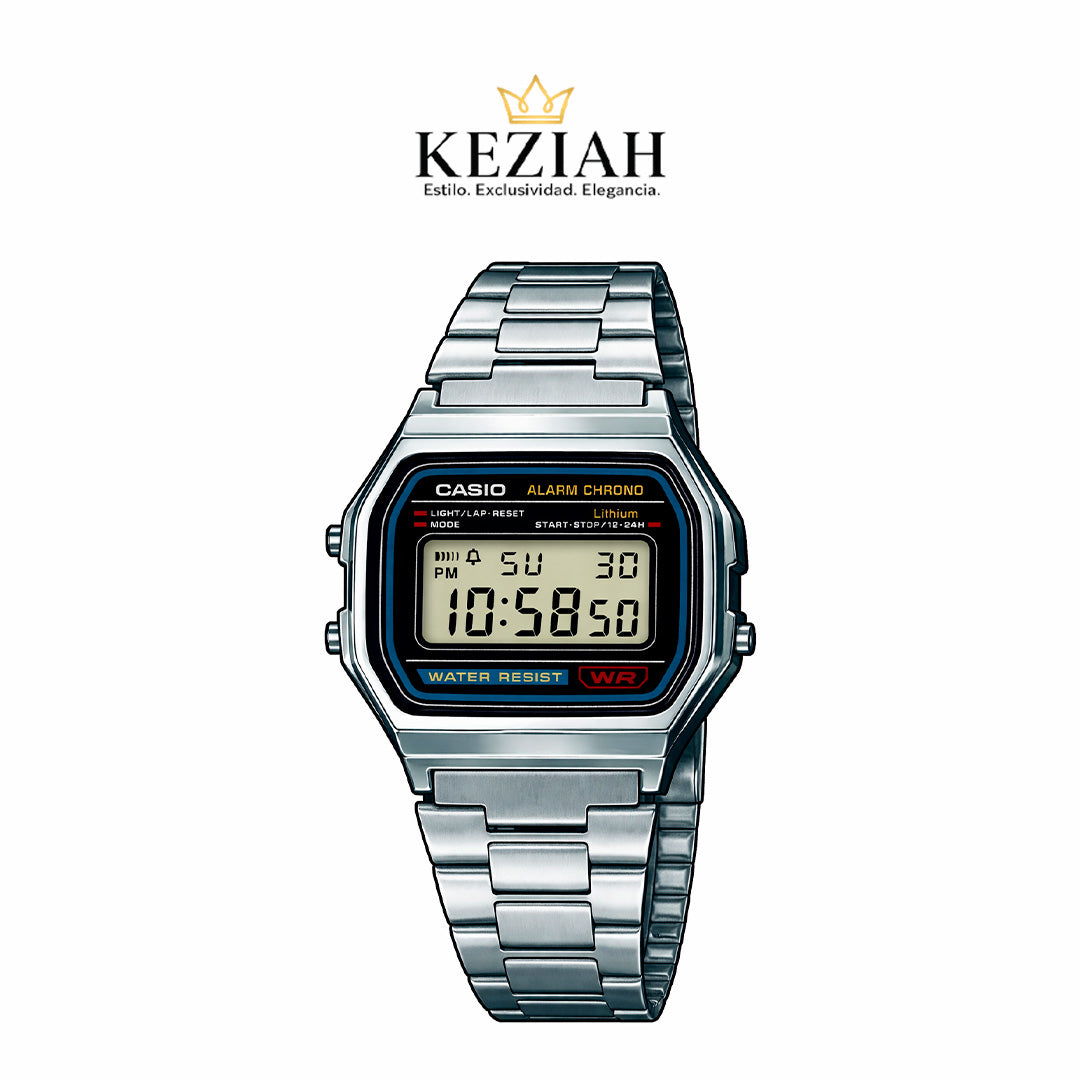 Reloj Casio A-158WA-1 Digital Unisex | Clásico Retro Acero Inoxidable