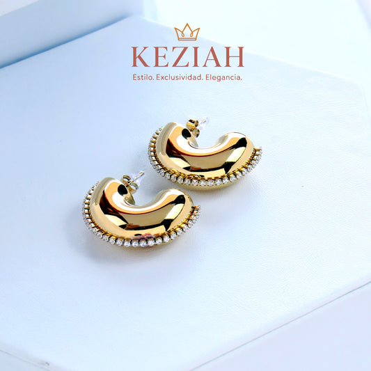✨ Aretes dorados premium ✨ en acero quirúrgico 316L enchapado en oro de 18K