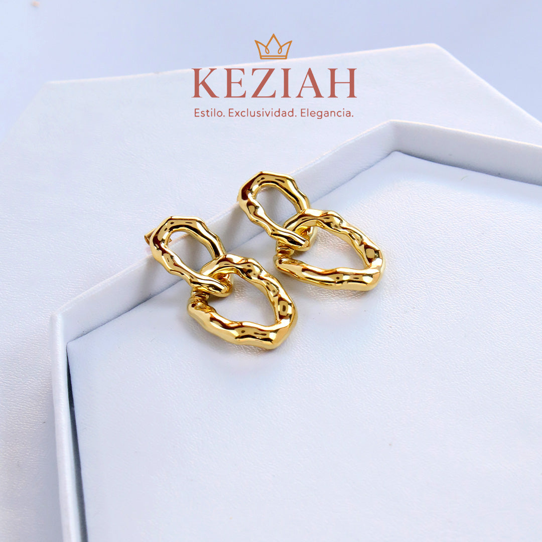 Aretes premium en acero quirúrgico 316L, enchapada en oro de 18K, 100% Waterproof