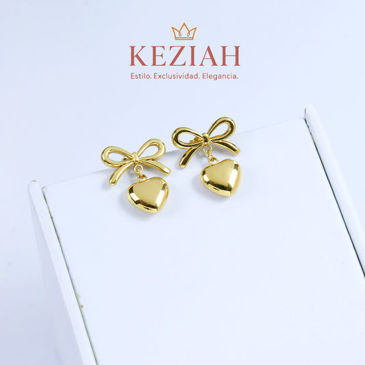 ✨ Aretes Dorados Minimalistas – Acero Quirúrgico 316L , Waterproof - Lazo/Corazón