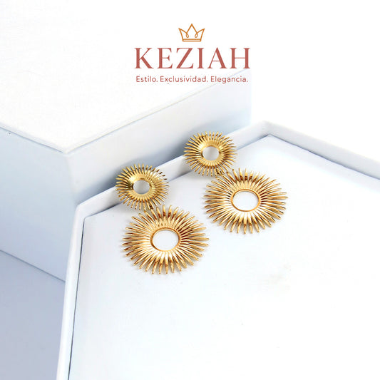 ✨ Aretes Dorado Minimalistas – Acero Quirúrgico 316L , Waterproof -Aro Redondo Sol