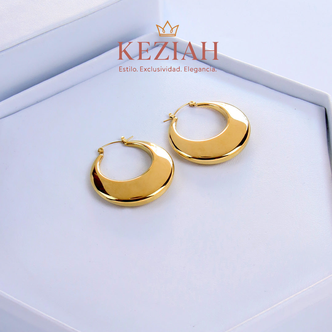 Aretes de Acero Quirúrgico 316L, Enchapado en Oro 18K. Waterproof