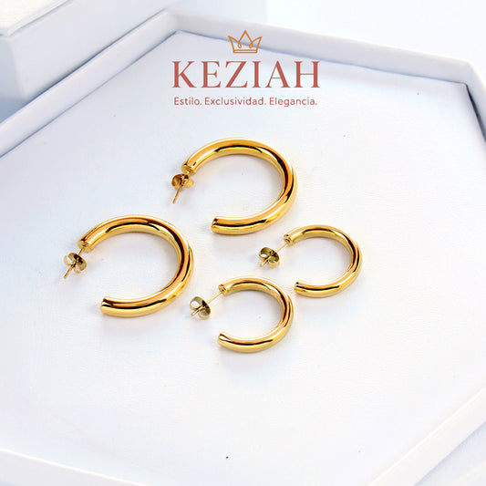 ✨ Aretes Dorado Minimalistas – Acero Quirúrgico 316L , Waterproof - Tipo C