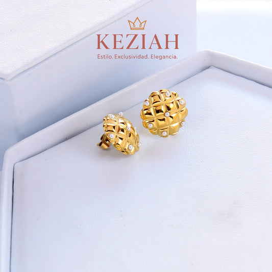 ✨ Aretes Dorado Minimalistas – Acero Quirúrgico 316L , Waterproof - Redondo con Perlas