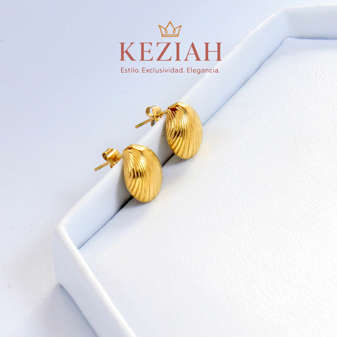 ✨ Aretes Dorado Minimalistas – Acero Quirúrgico 316L , Waterproof - Mini Concha