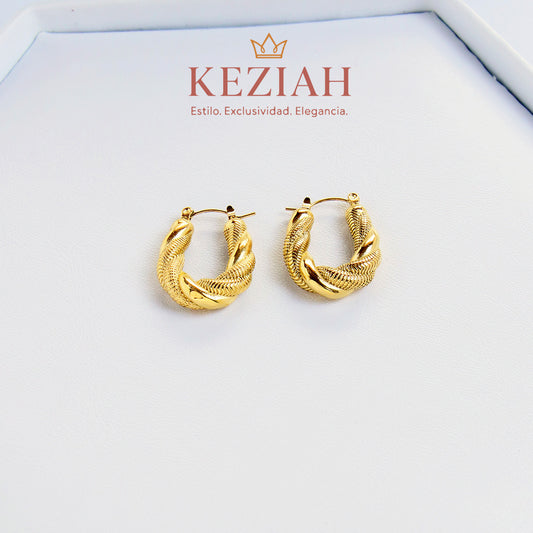 ✨ Aretes Dorado Minimalistas – Acero Quirúrgico 316L , Waterproof - Aro Trenzados Vintage