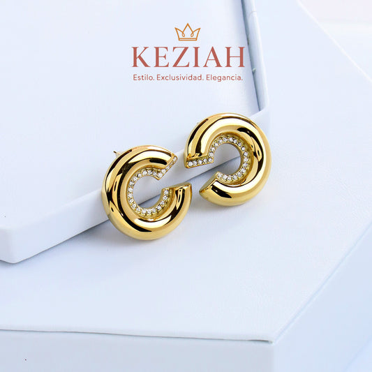 ✨ Aretes Dorado Minimalistas – Acero Quirúrgico 316L , Waterproof - Tipo C Circones