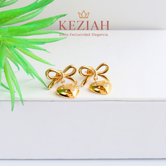 ✨ Aretes Dorado Minimalistas – Acero Quirúrgico 316L , Waterproof - Corazones y Circones incrustado
