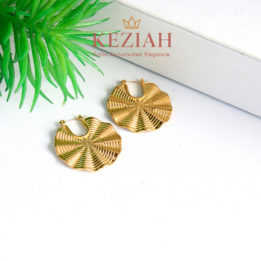 ✨ Aretes Dorado Minimalistas – Acero Quirúrgico 316L , Waterproof - Tipo Espiral / Abanico
