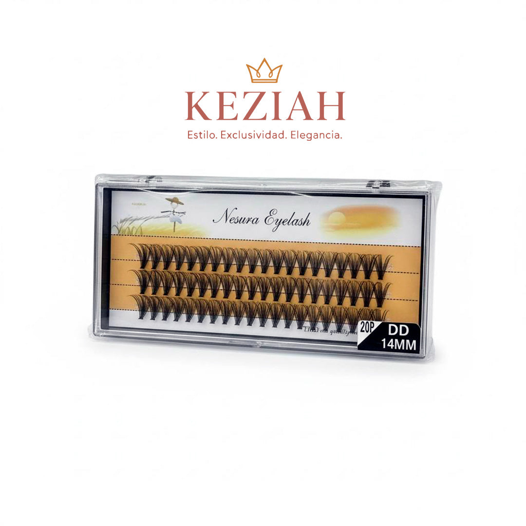 🏷️ Pestañas Nesura Eyelash – 20P | 14MM | Curva DD