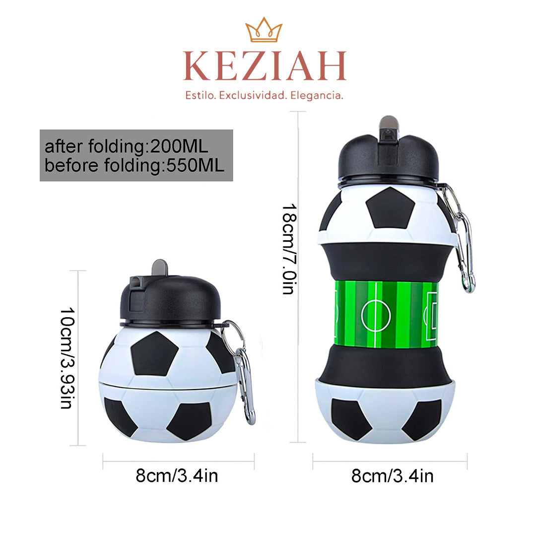 🥤 Botella de Agua Plegable Diseño Fútbol ⚽
