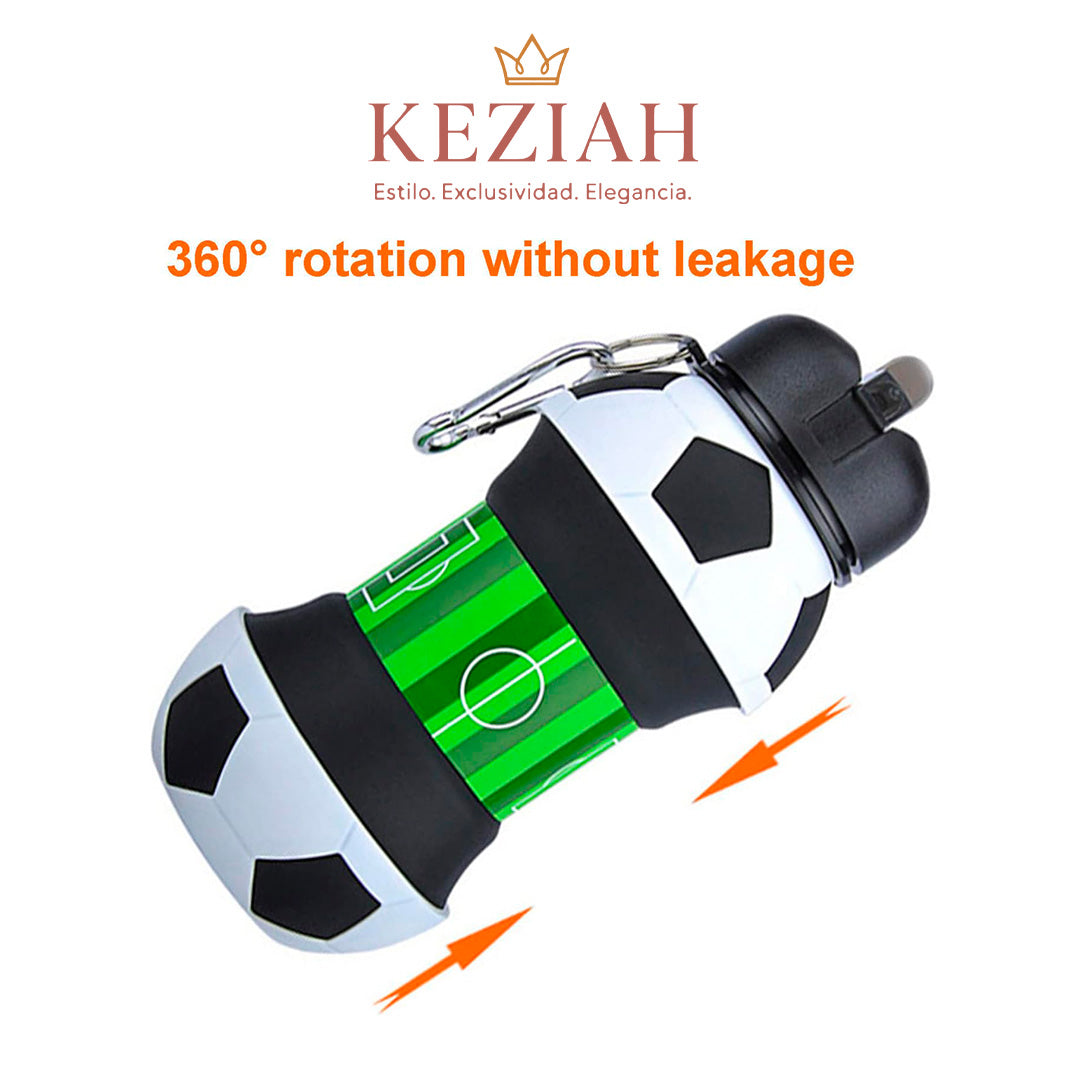 🥤 Botella de Agua Plegable Diseño Fútbol ⚽