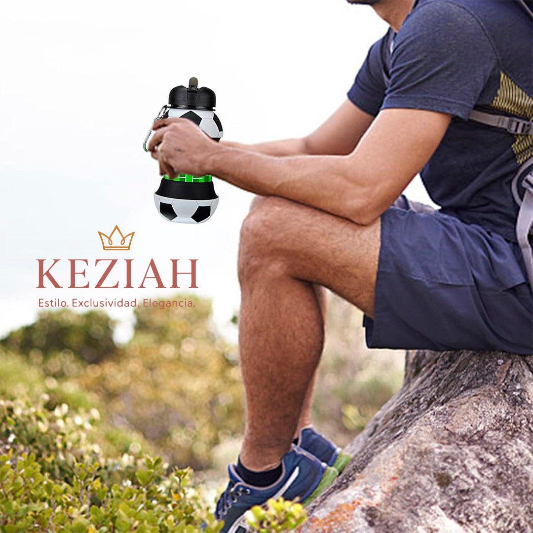 🥤 Botella de Agua Plegable Diseño Fútbol ⚽