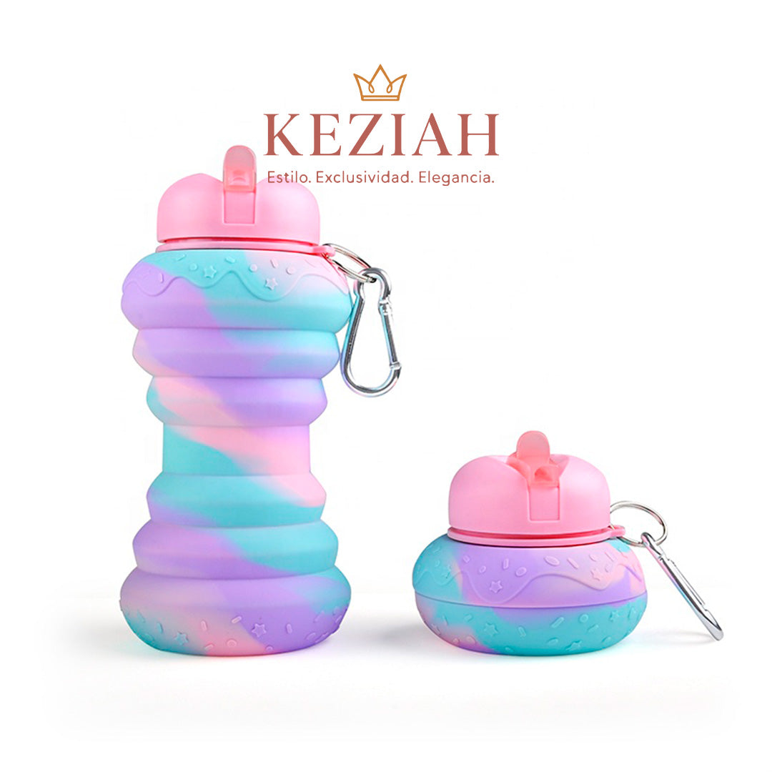 🍩 Botella de Agua Plegable con Forma de Donut