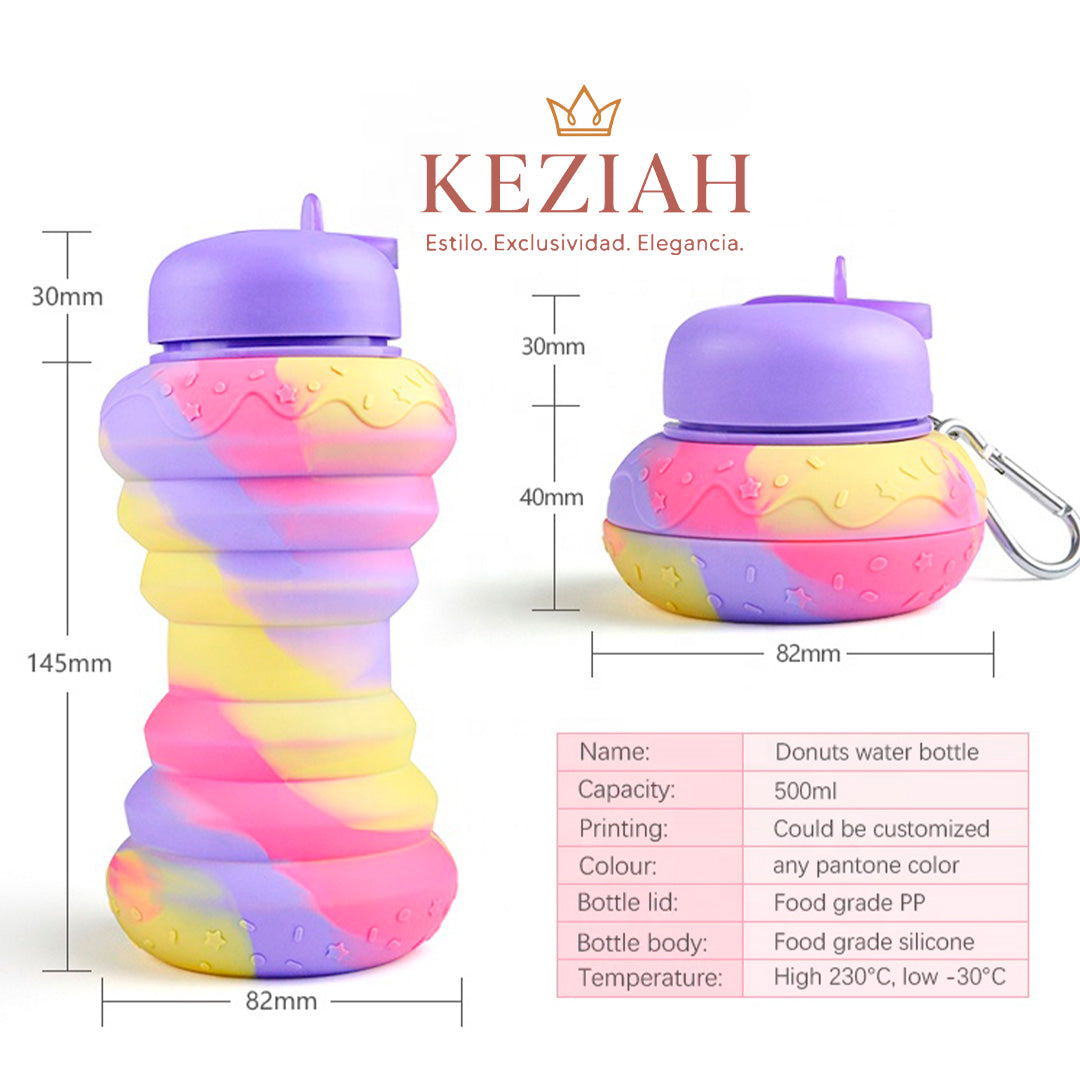 🍩 Botella de Agua Plegable con Forma de Donut