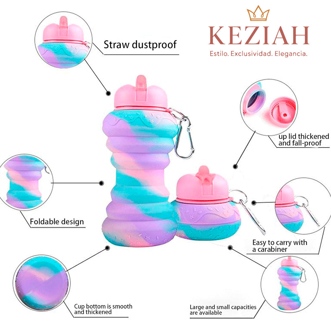 🍩 Botella de Agua Plegable con Forma de Donut