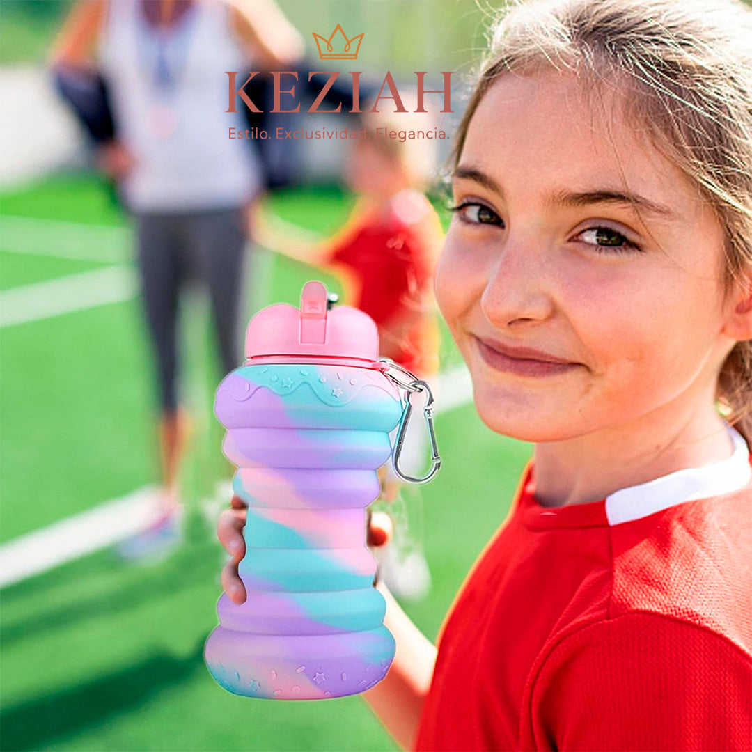 🍩 Botella de Agua Plegable con Forma de Donut