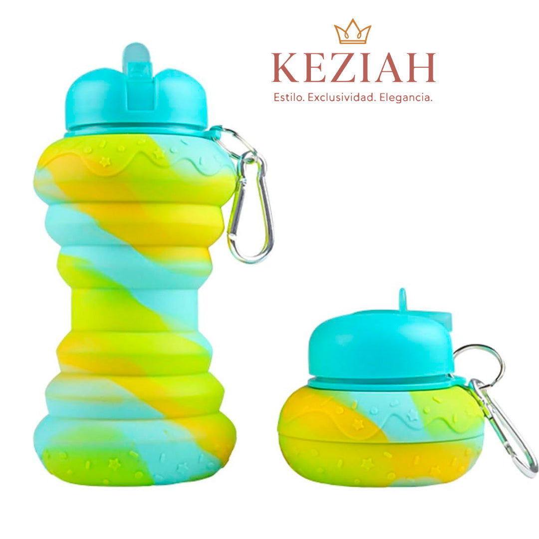 🍩 Botella de Agua Plegable con Forma de Donut