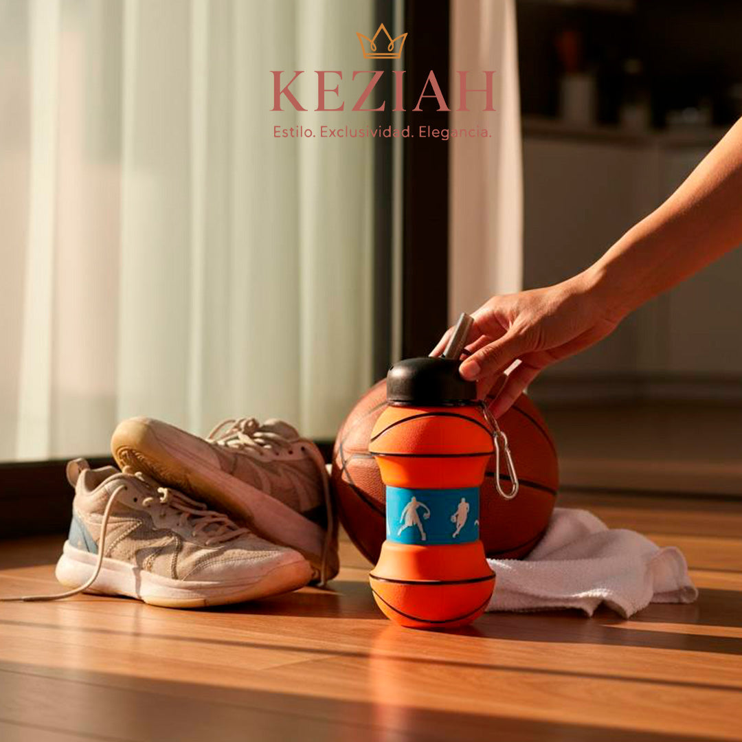 ⚽ Botella de Agua Plegable de Fútbol – Silicona Reutilizable 550 ml