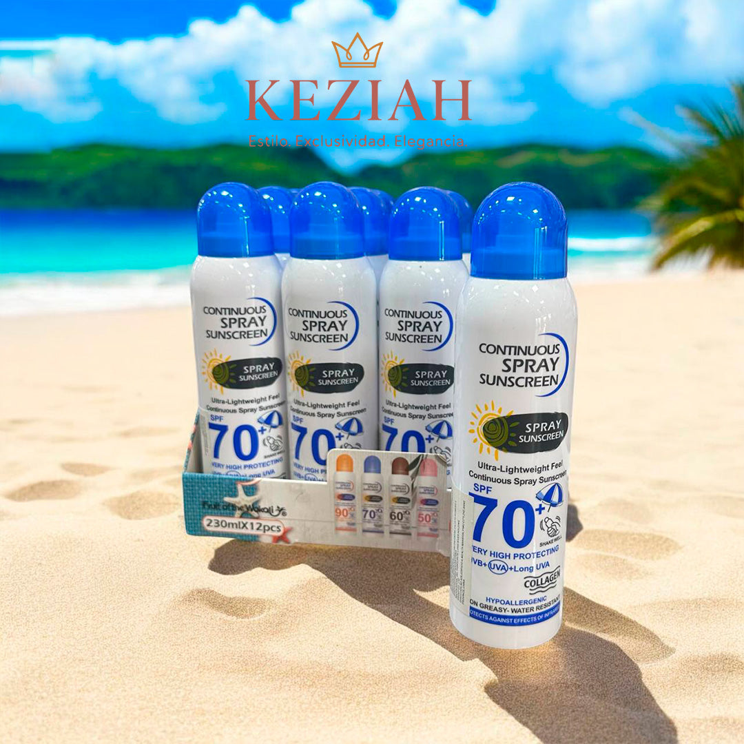 ☀️ Protector Solar en Spray Continuo SPF 70+ PA+++ – WOKALI Professional Care (230 ml)