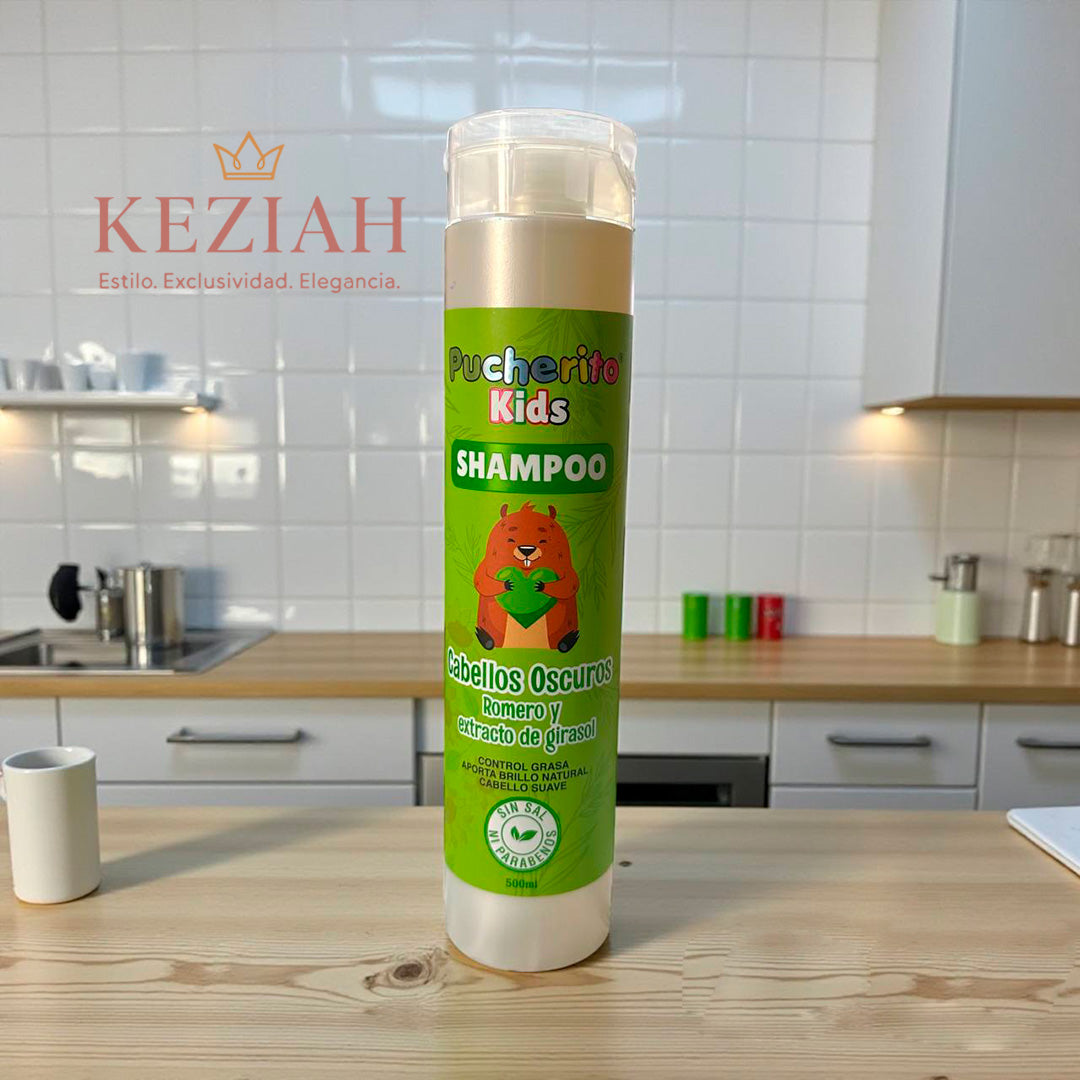 Shampoo Infantil Pucherito Kids Cabellos Oscuros – Romero y Girasol 500ml