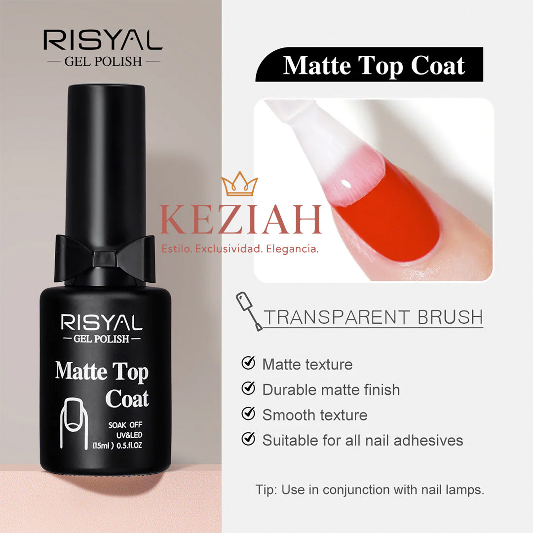 💅 Top Coat RISYAL®️ Gel Mate – Acabado Profesional