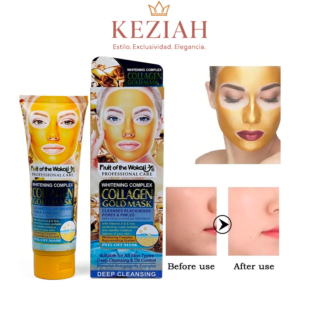 🍓 Fruit of the Wokali Whitening Complex Collagen Gold Mask – Mascarilla Facial Peel-Off