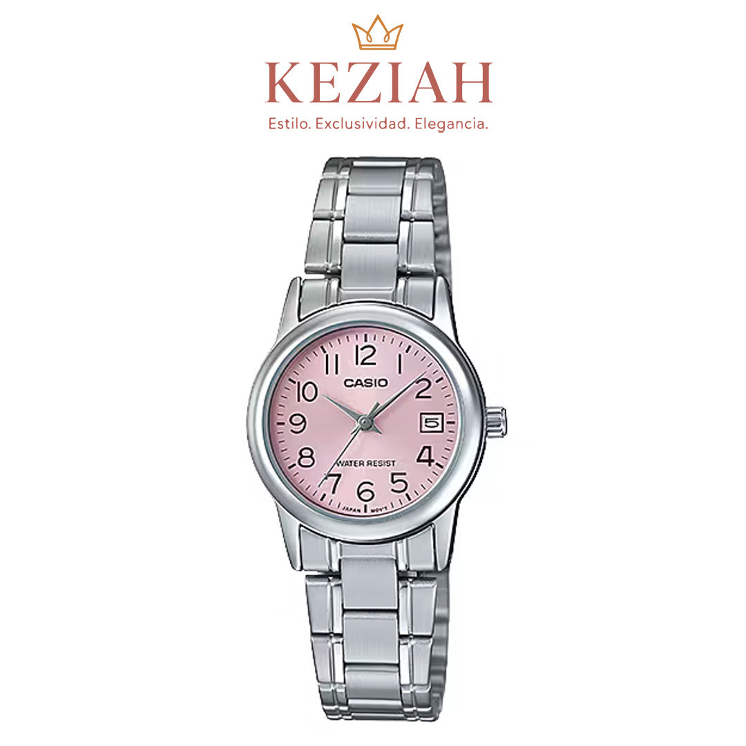 ⌚ Reloj Casio LTP-V002D-4B Original | Elegancia Clásica con Toque Femenino