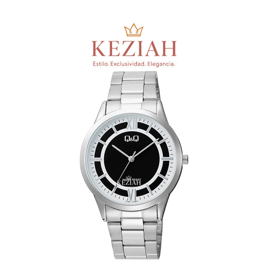 Reloj Original Q&Q C08A-028PY para Hombre Acero Plateado – Diseño Clásico Elegante