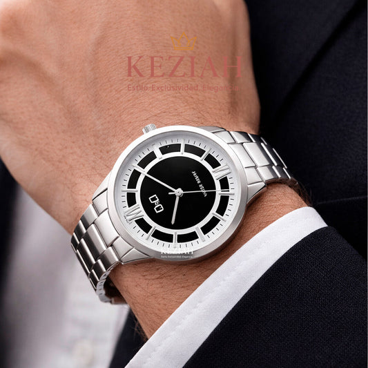Reloj Original Q&Q C08A-028PY para Hombre Acero Plateado – Diseño Clásico Elegante