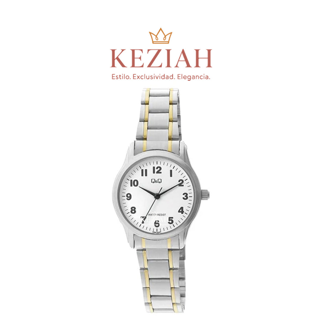 Reloj Q&Q C09A-011PY Mujer Acero Bicolor – Diseño Clásico y Elegante