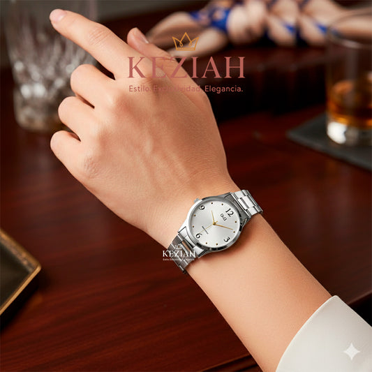 Reloj Q&Q C09A-011PY Mujer Acero Bicolor – Diseño Clásico y Elegante