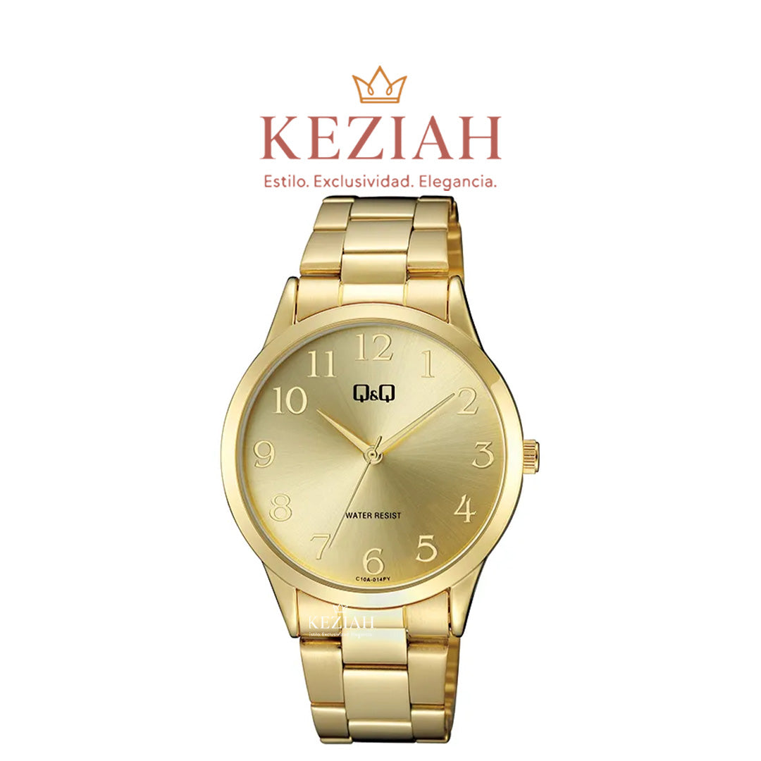 ⌚ Reloj Q&Q Original C10A-014PY – Dorado Clásico