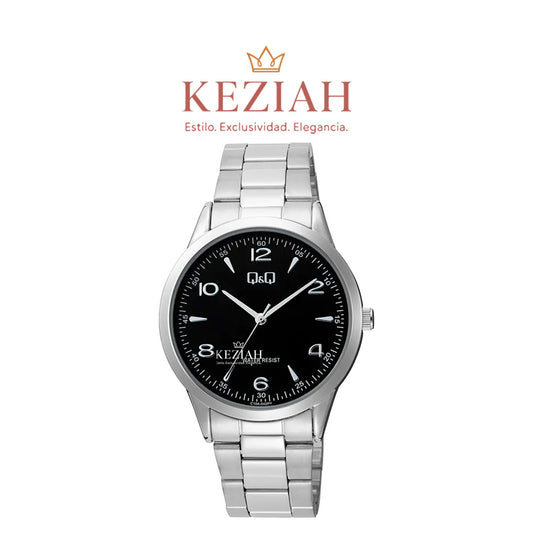 ⌚ Reloj Q&Q Original C10A-042PY – Acero Plata con Esfera Negra