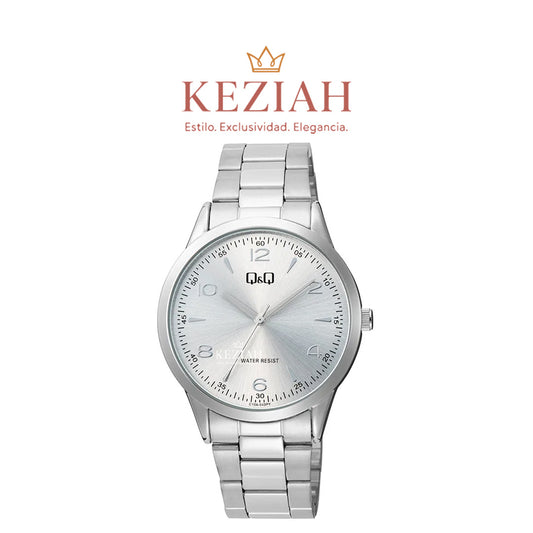 ⌚ Reloj Q&Q Original C10A-043PY – Acero Plata Esfera Plateada